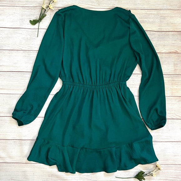 EXPRESS Ruffle Elastic Waist Wrap Dress - Picture 8 of 15